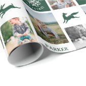 おもしろいグリーンウッドランドカスタムフォトコラージュモノグラム ラッピングペーパー (ロールコーナー)