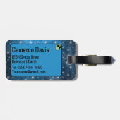 おもしろいグリーンエイリアン パーソナライズされた ラゲッジタグ (裏面横)