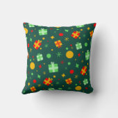 おもしろいグリーンクリスマスパターン クッション (裏面)