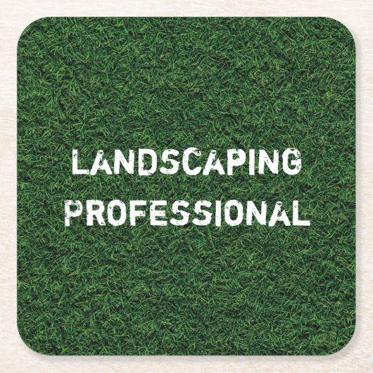 おもしろいグリーングラスススクエア紙コースター スクエアペーパーコースター (正面)