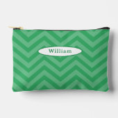 おもしろいグリーンシェブロンパターン鉛筆ケース アクセサリーポーチ (正面)