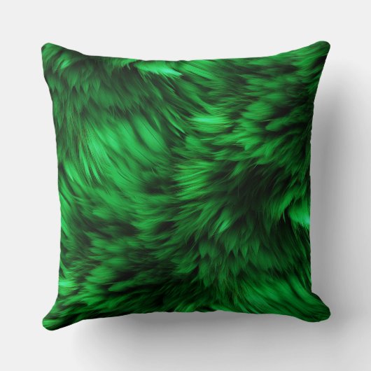 おもしろいグリーンフェイクのモンスターファーテクスチャ クッション (裏面)