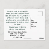 おもしろいグリーン車の新しい住所お知らせ ポストカード (裏面)