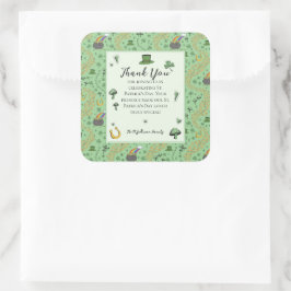 おもしろいグリーンSt patricksアイリッシュ恵みサンキュー スクエアシール