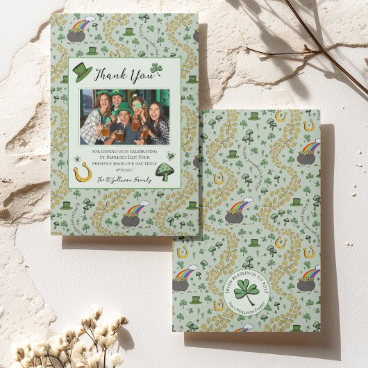おもしろいグリーンSt patricksアイルランドサンキューカード サンキューカード