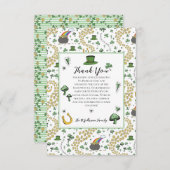 おもしろいグリーンSt patricks dayアイルランド恵みランチ サンキューカード (正面/裏面)