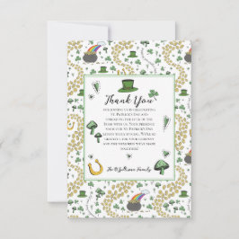 おもしろいグリーンSt patricks dayアイルランド恵みランチ サンキューカード