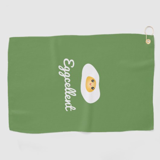 おもしろいグルメかわいい卵の卵のユーモアのあるフードパン ゴルフタオル (横)