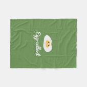 おもしろいグルメかわいい卵の卵のユーモアのあるフードパン フリースブランケット (正面(横))