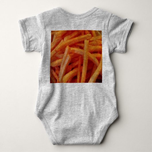 おもしろいグルメユーモアはごはん食品スナックフランスのフライ ベビーボディスーツ (裏面)