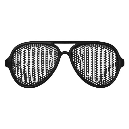 おもしろいグルームスクワッドバチュラーパーティ アビエーターサングラス (正面)