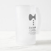 おもしろいグルームブラックタイタキシードフロストビールマグ フロストグラスビールジョッキ (正面右)