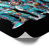 おもしろいグルーヴ染料バニー復活祭ホラーDy ポスター (角)