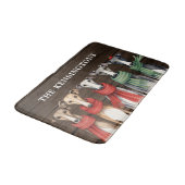 おもしろいグレイハウンド犬の冬のスカーフ バスマット (アングル)