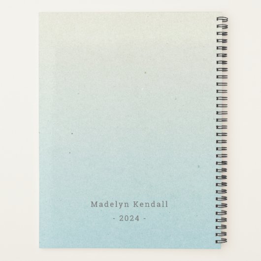 おもしろいグレータイポグラフィ パーソナライズされた プランナー手帳 (裏面)