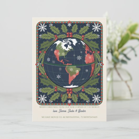 おもしろいグローブ緯度と経度の休日の移動 案内状 (スタンド正面)