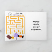 おもしろいグーグルアイ オレンジ ハロウィン迷路 カード (内部)