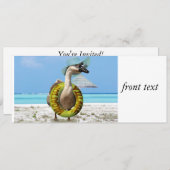 おもしろいグースアットビーチ 招待状 (正面/裏面)