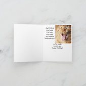 おもしろいケーキつや消し舌ねこ動物ユーモア カード (内部)