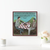 おもしろいケージャンチェスの四角時計 スクエア壁時計 (ホーム)