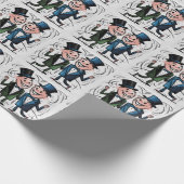 おもしろいゲイの結婚新郎と新郎のステックフィギュア ラッピングペーパー (角)
