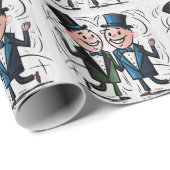 おもしろいゲイの結婚新郎と新郎のステックフィギュア ラッピングペーパー (ロールコーナー)