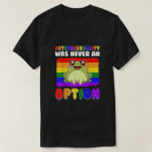 おもしろいゲイカエルLGBTフラッグレインボープライドカエルかわいい Tシャツ (デザイン正面)