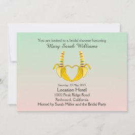 おもしろいゲイバナナハートブライダルシャワー招待 招待状