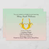 おもしろいゲイバナナハートブライダルシャワー招待 招待状 (正面/裏面)