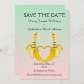 おもしろいゲイバナナハート結婚式日付を保存 セーブザデート (正面/裏面)