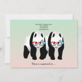おもしろいゲイパンドラ(PANDAS)ベアブライダルシャワー招待 招待状 (裏面)