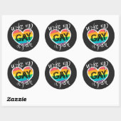 おもしろいゲイプライドlgbtq再びレインボーゲイ ラウンドシール (シート)