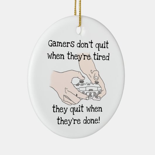おもしろいゲーマーのやめDo not  when they are beating引用文 セラミックオーナメント (右)