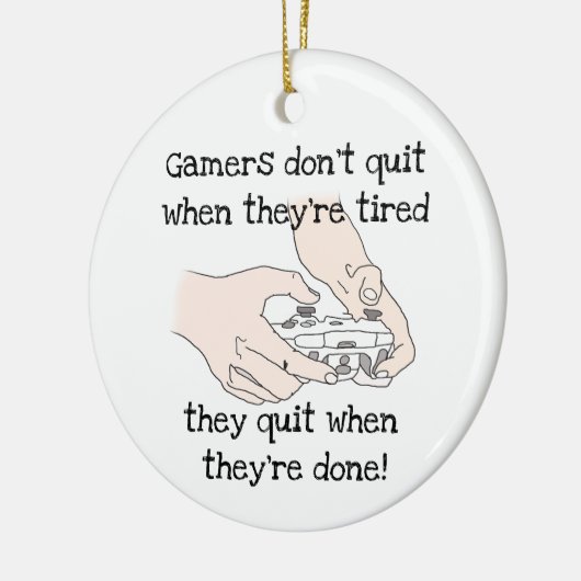 おもしろいゲーマーのやめDo not  when they are beating引用文 セラミックオーナメント (左)