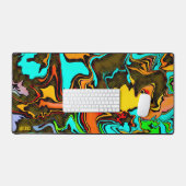 おもしろいゲーマーモダン抽象芸術動揺してカラフル デスクマット (キーボード&マウス)