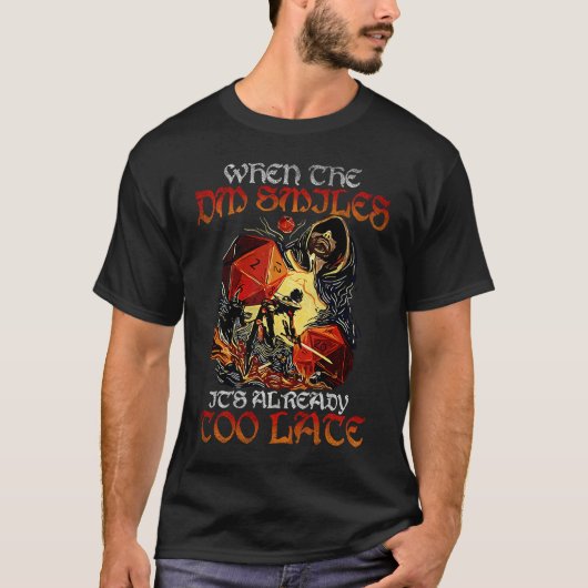 おもしろいゲーマーDMスマイルが既に遅すぎる Tシャツ (正面)