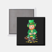 おもしろいゲーマーSt patricks dayビデオゲームキッズボ10代のイ マグネット (正面/裏面)