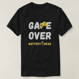 おもしろいゲームオーバーバッテリー枯渇アート Tシャツ