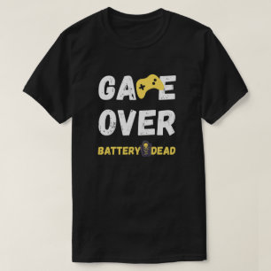 おもしろいゲームオーバーバッテリー枯渇アート Tシャツ