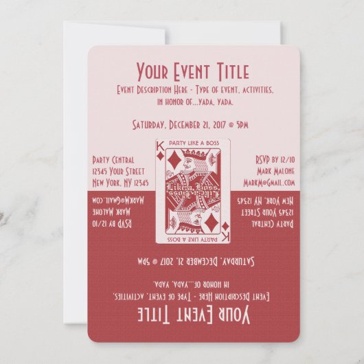 おもしろいゲームナイトパーティー 招待状 (裏面)