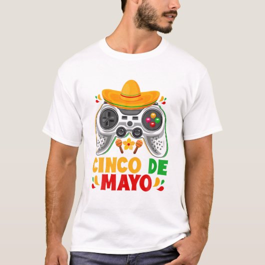 おもしろいゲームCinco De Mayo S Mexican S 男性へ Tシャツ (正面)