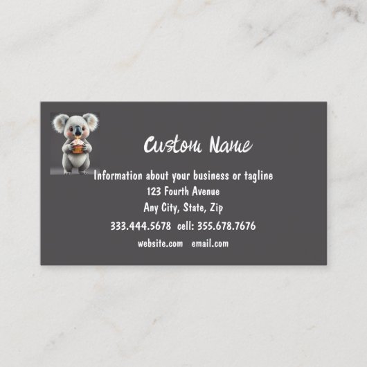 おもしろいコアリティパーティー誕生日ビジネスコアラ 名刺 (正面)
