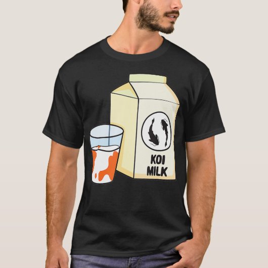 おもしろいコイミルクシャおもしろいコイ魚 Tシャツ (正面)