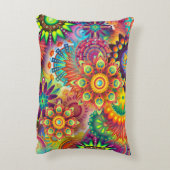おもしろいコカラフルメイモダンボホフローラ アクセントクッション (裏面(縦))
