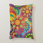 おもしろいコカラフルメイモダンボホフローラ アクセントクッション (正面(垂直))