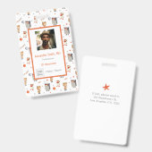 おもしろいコスチュームパターン小児科ID付き子供 バッジ (正面&裏面)