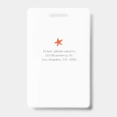 おもしろいコスチュームパターン小児科ID付き子供 バッジ (裏面)