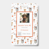 おもしろいコスチュームパターン小児科ID付き子供 バッジ (正面)