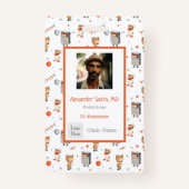 おもしろいコスチュームパターン小児科ID付き子供 バッジ (正面)