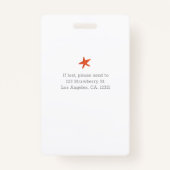 おもしろいコスチュームパターン小児科ID付き子供 バッジ (裏面)